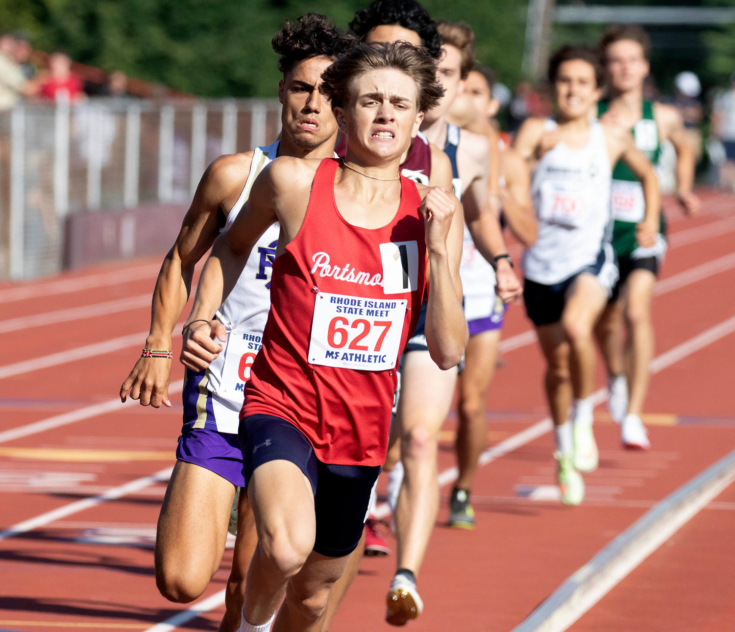 The Patriots’ Kaden Kluth came in second in the 800-meter run with a time of 1:51.49. It was the fastest 800-meter race in the history of the meet.