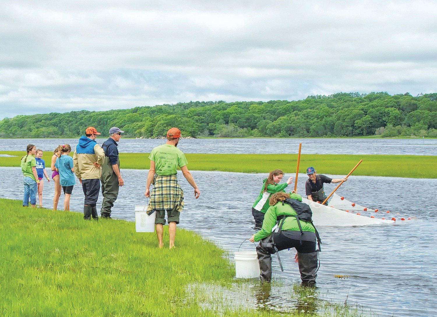 The marine team raced the tide to count biodiversity in Narrow River during the 2013 BioBlitz in Narragansett.