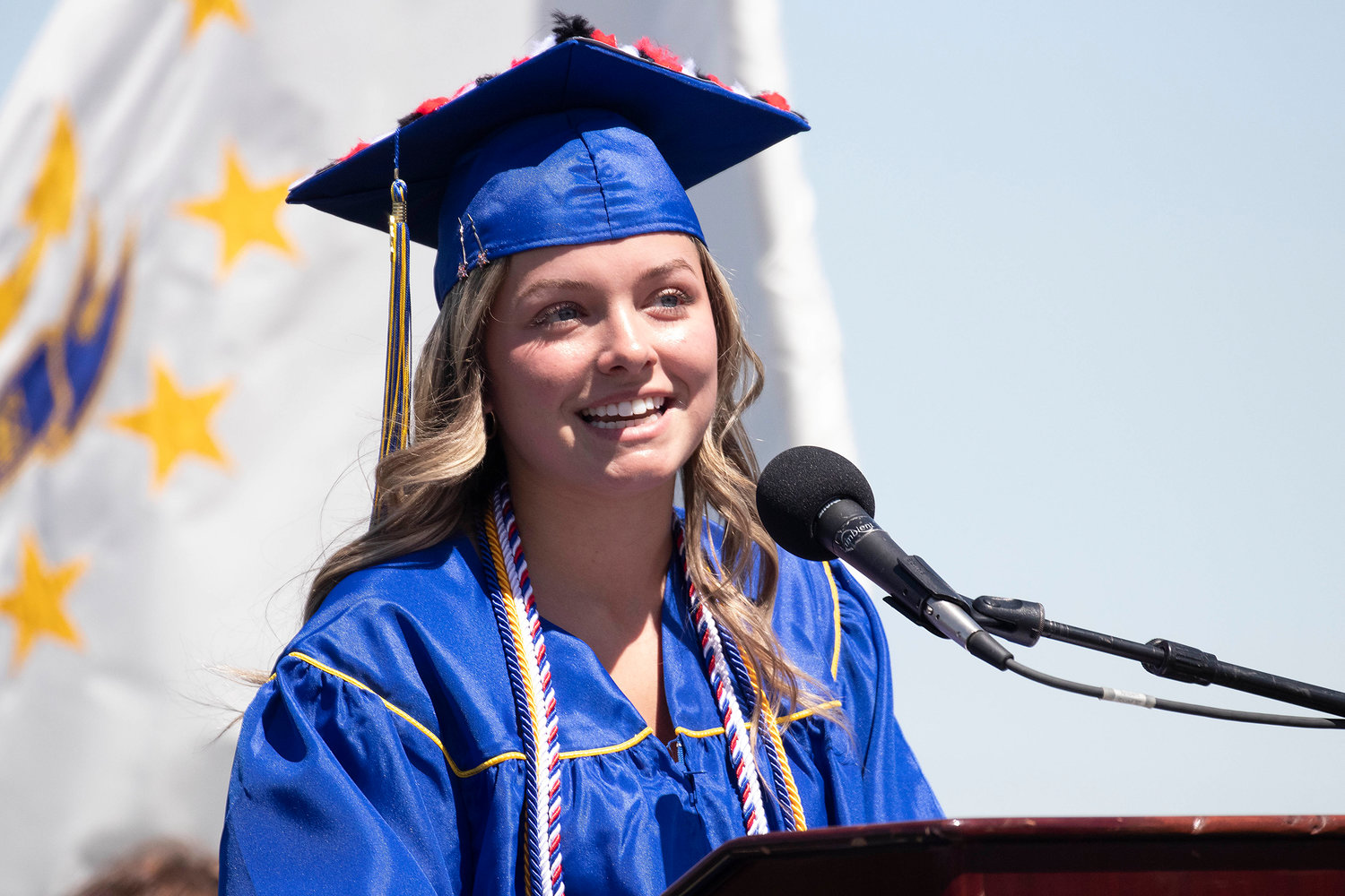 Tessa Sullivan shares her essay during Sunday’s graduation ceremony.