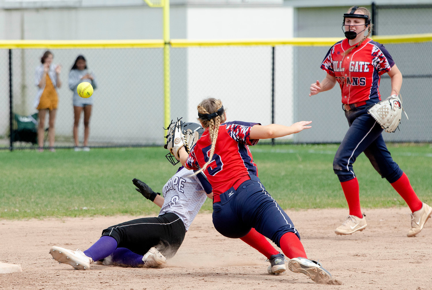 Julia Allen steals second base in the seventh inning.