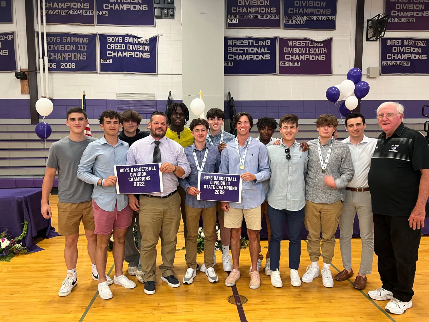 The Mt. Hope Boys Basketball team was recognized for their Division III championship season.