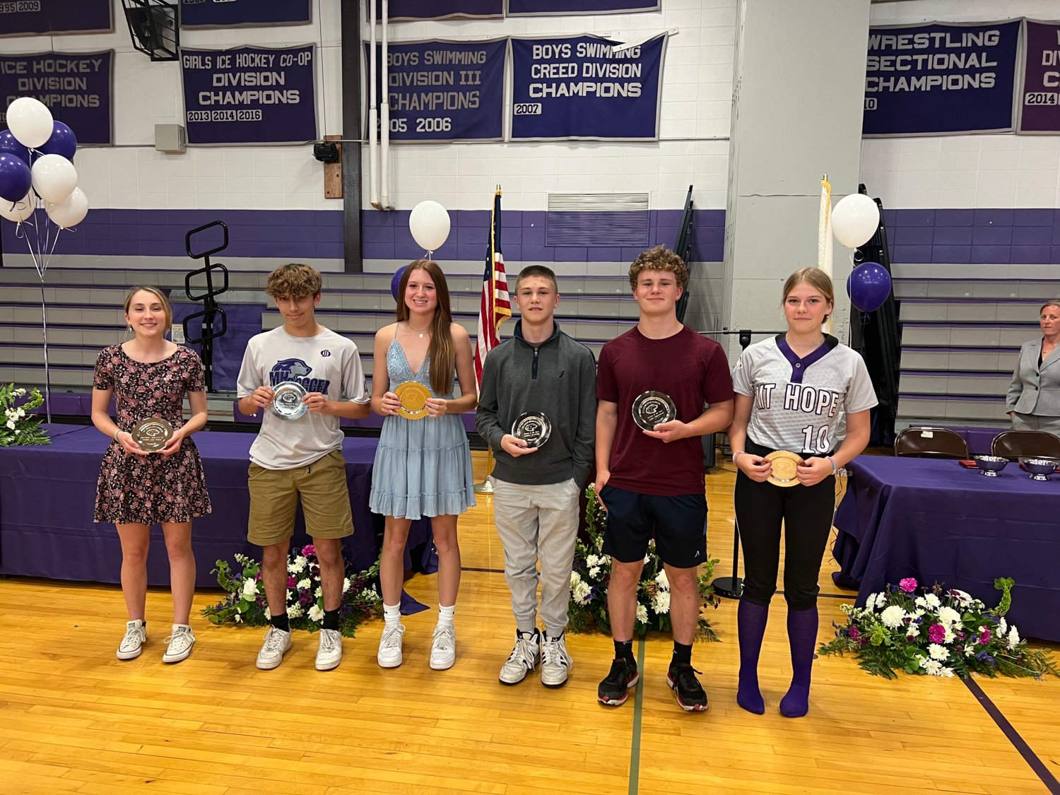 Lucy O'Brien, Maddox Canario, Andrew McCarthy, Lola Silva, James Thibaudeau, and Anna Van Amberg won the Rookie of the Year award, given to a first-year varsity student that makes a large contribution to the team.
