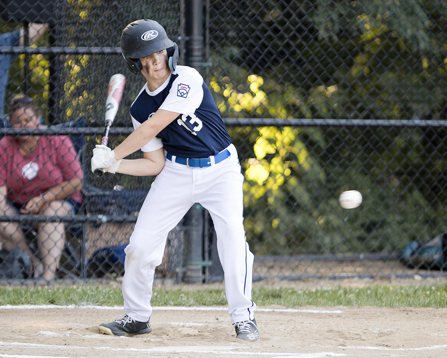 Sean Caldarella times the ball while battling East Providence in the 12U All-Star playoffs, Saturday.