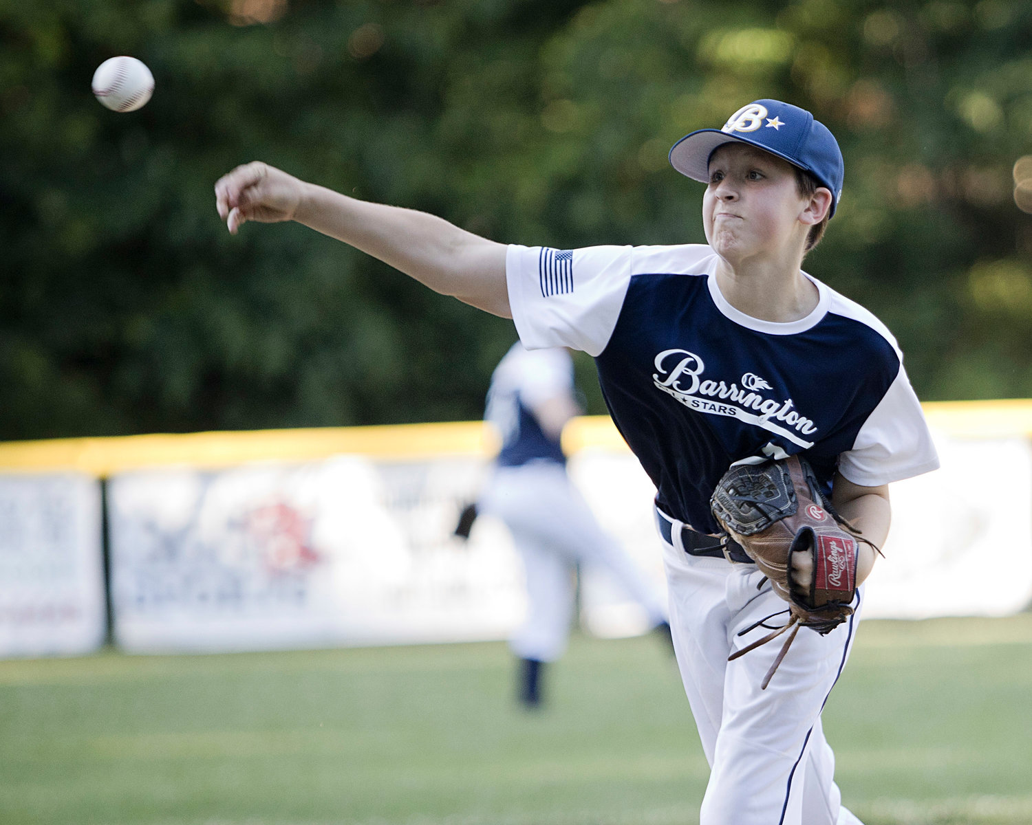 Tommy Coutant fires a pitch to an East Providence batter while competing in the 12U All-Star playoffs, Saturday.