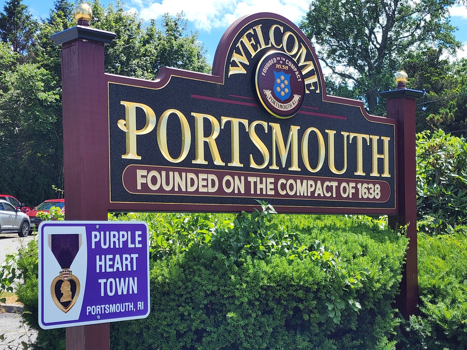 This Purple Heart sign can be found on the base of the Mt. Hope Bridge.