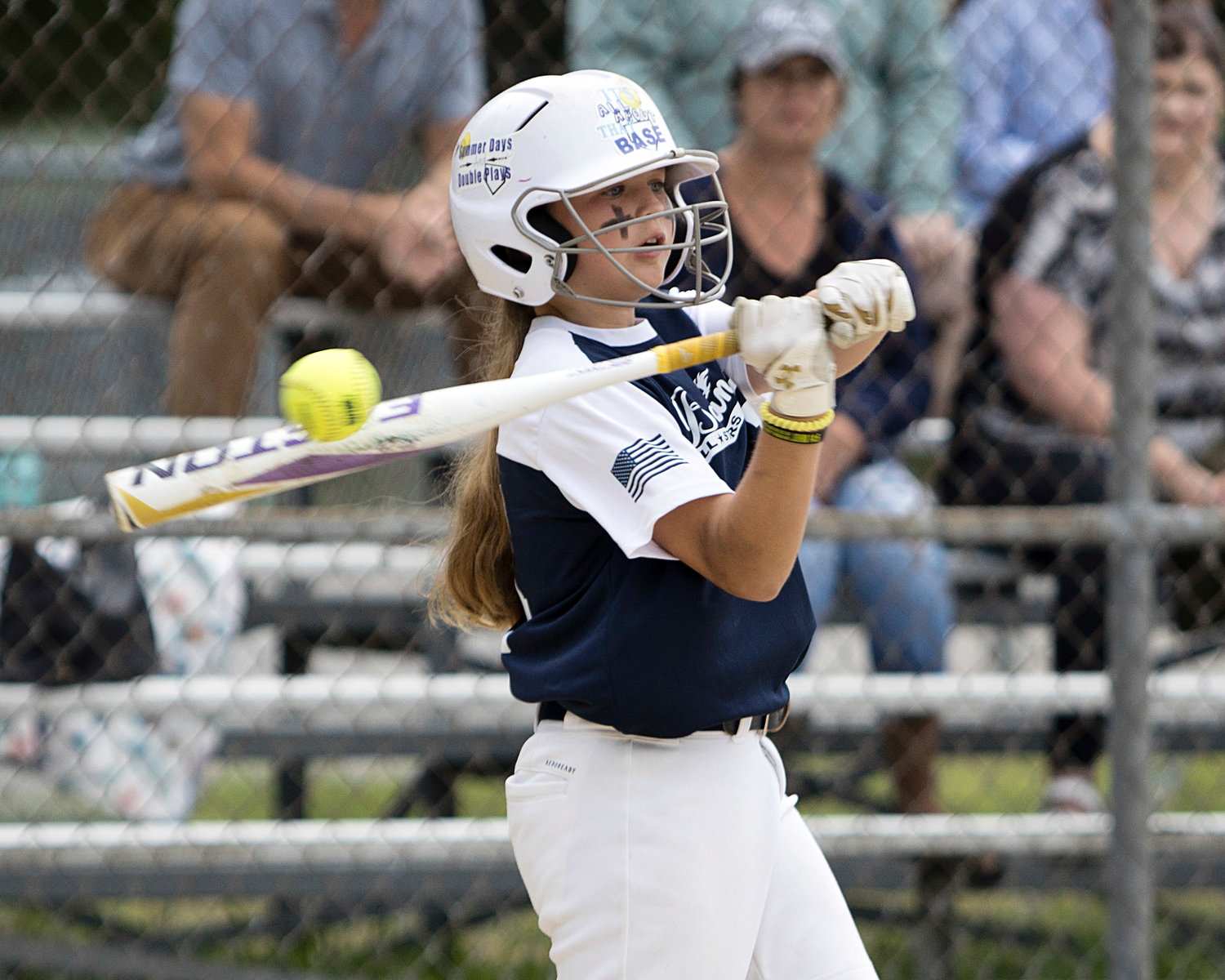 Ava Lucas makes contact while at bat against Middletown, Tuesday.