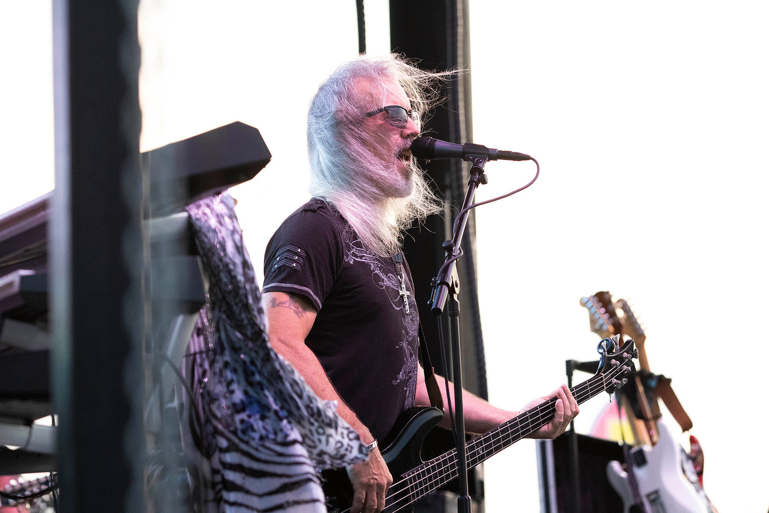 Bassist Tom Walason sings back up vocals during the band's cover of Bon Jovi's "Living on a Prayer."