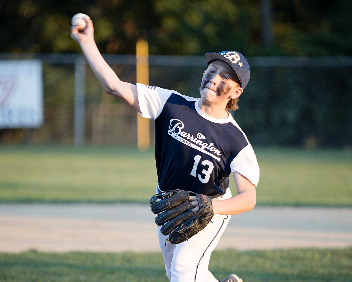 Sean Calderella fires a pitch to a Cranston East batter while competing in the 11U All-Star State Tournament, Wednesday.