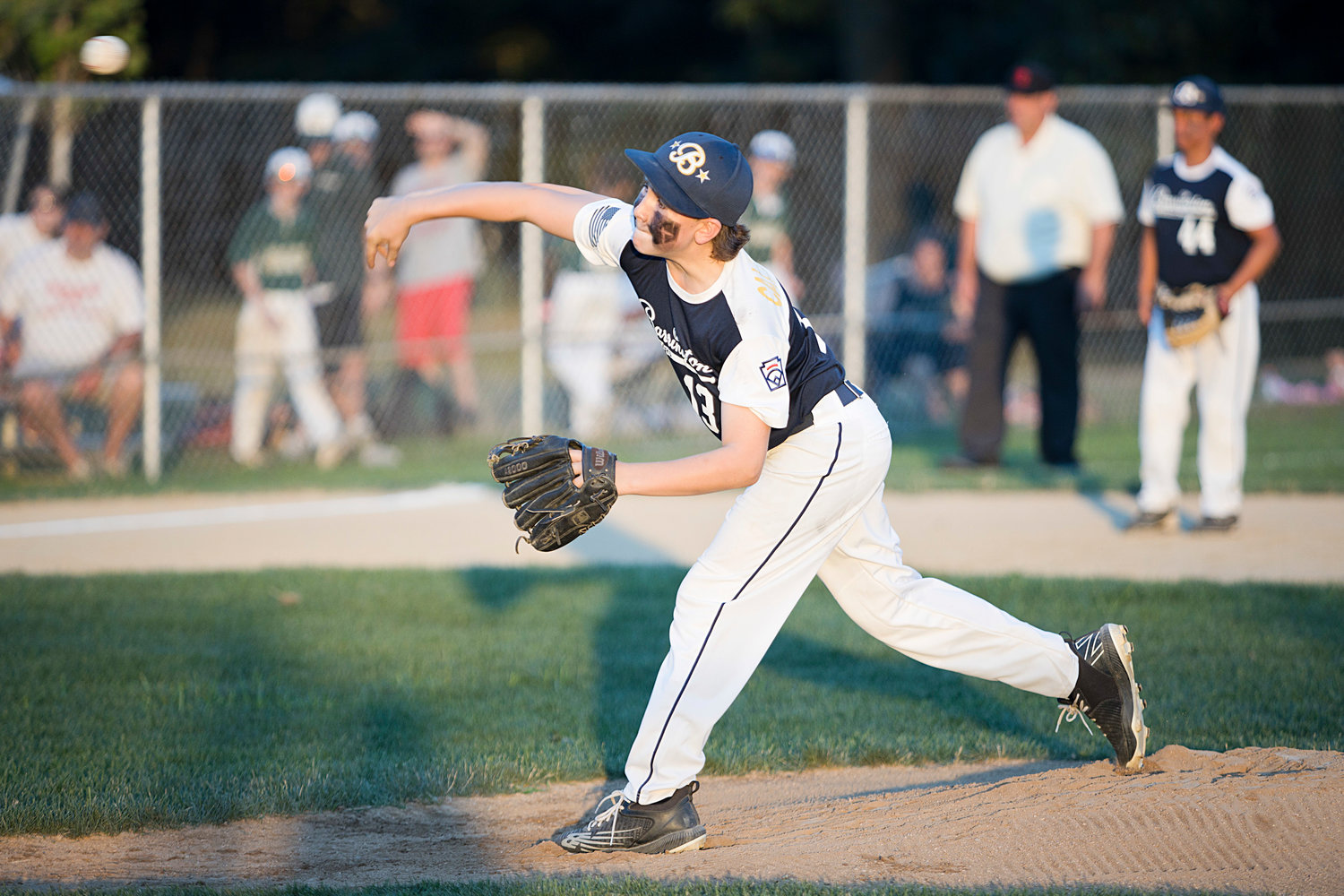 Sean Calderella fires a pitch to a Cranston East batter while competing in the 11U All-Star State Tournament, Wednesday.
