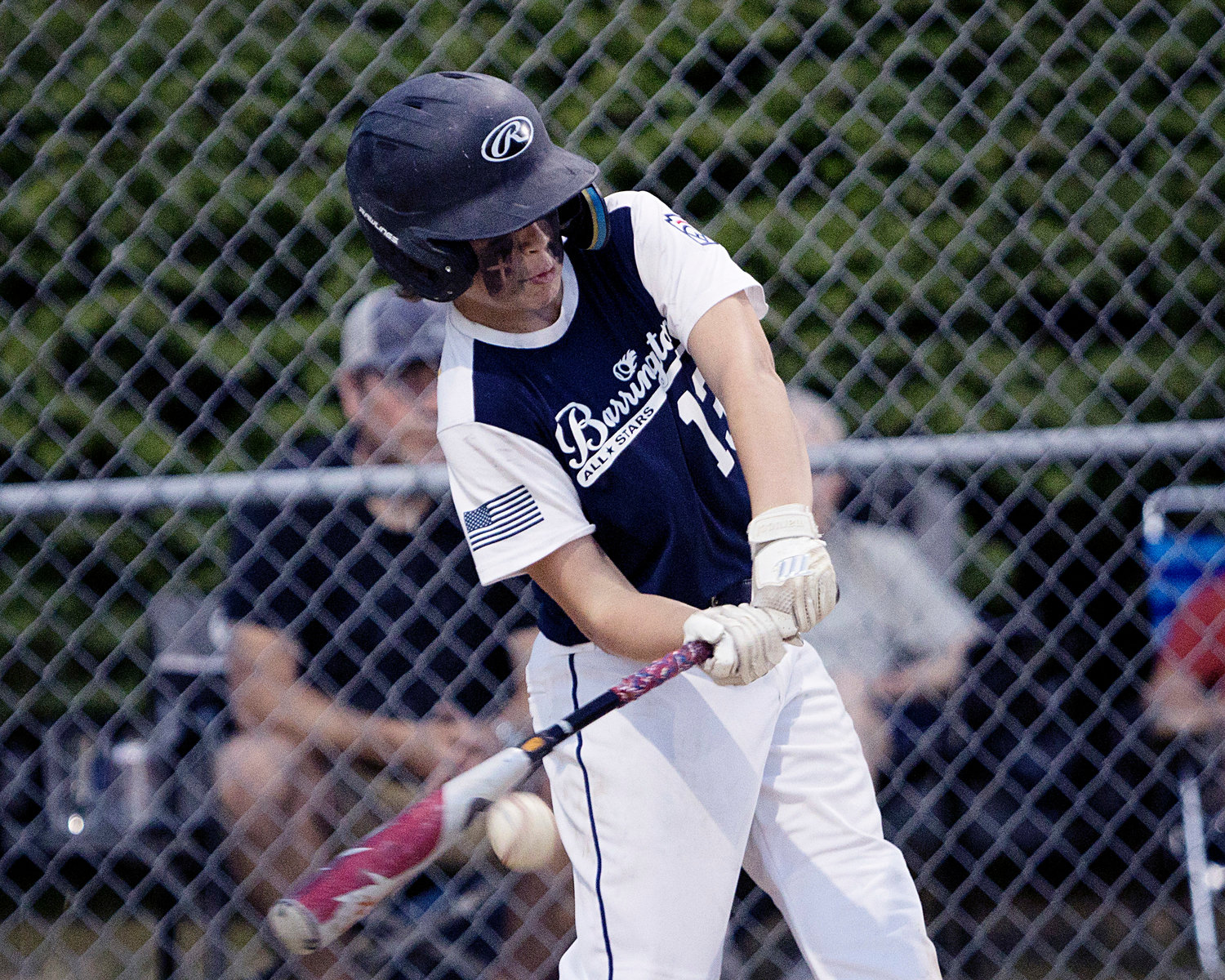 Sean Calderella makes contact while batting against Cranston East in the 11U All-Star State Tournament, Wednesday.