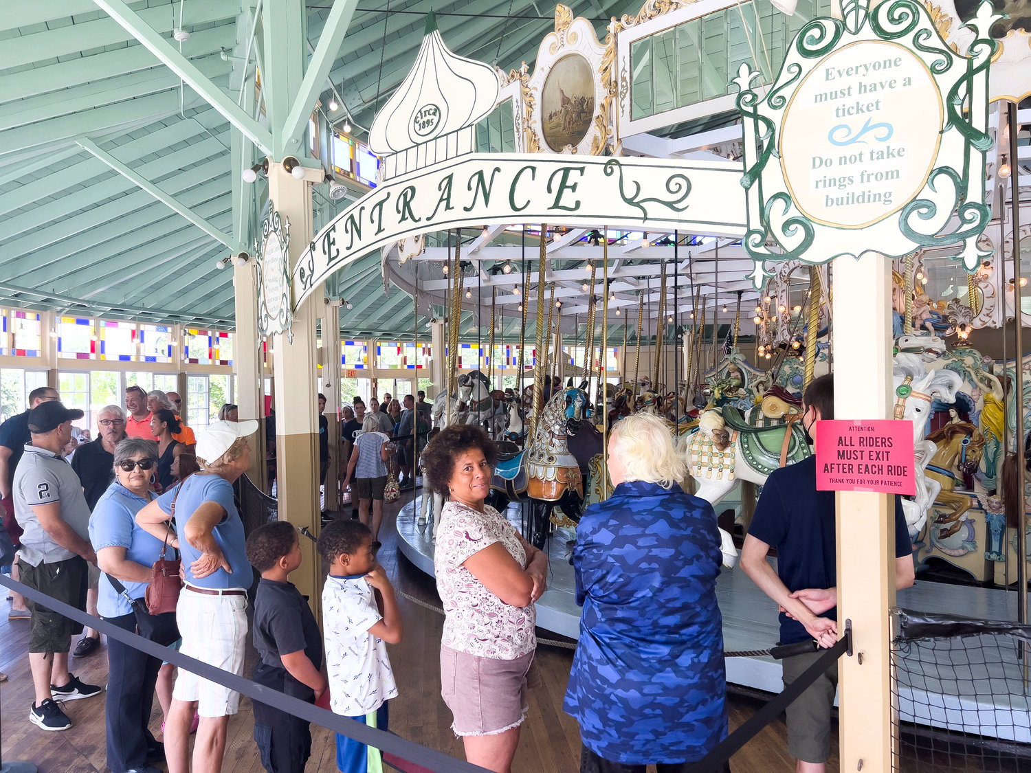 The historic Charles D. Looff Carousel at Crescent Park, which only reopened the week prior after some three years of renovations, was bustling with patrons during the 2022 edition of the namesake East Providence Arts Council festival on Saturday, Aug. 13. The carousel, operating at limited capacity, will remain open into October.