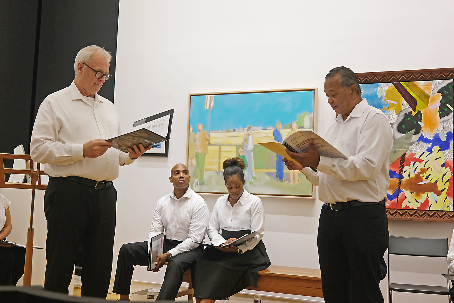 Actors play out a scene in Samuel Harps' production, which contained selected scenes exploring events over the last seven years of Paul Cuffe's life.