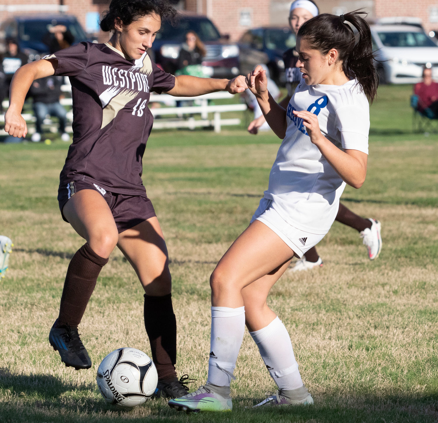 Sophomore Tess Silvia (left) is making the transition from defender to attacking midfielder this season.