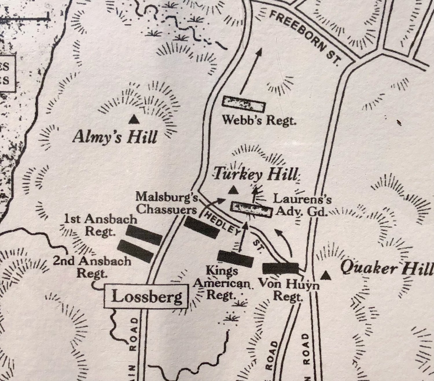 One of the stations featured a map showing 1778 troop positions in relation to Turkey Hill, where Heritage Park is located. All maps were sourced from historian and author Christian McBurney, who has written extensively about Rhode Island’s part in the Revolutionary War.
