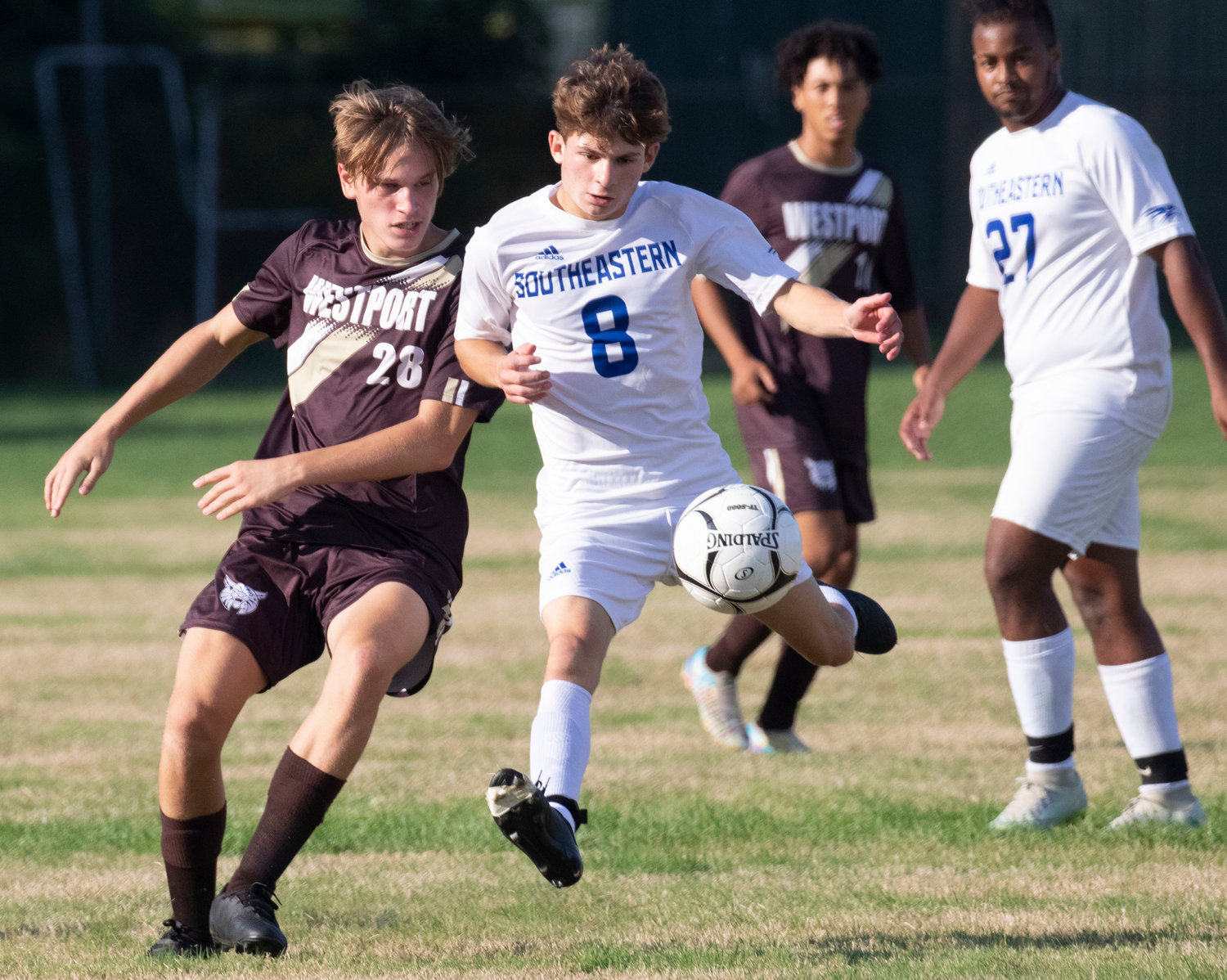 Center back Ryan Borges (left) and the defense have been stellar this season, helping Westport to limit opponents quality scoring opportunities.