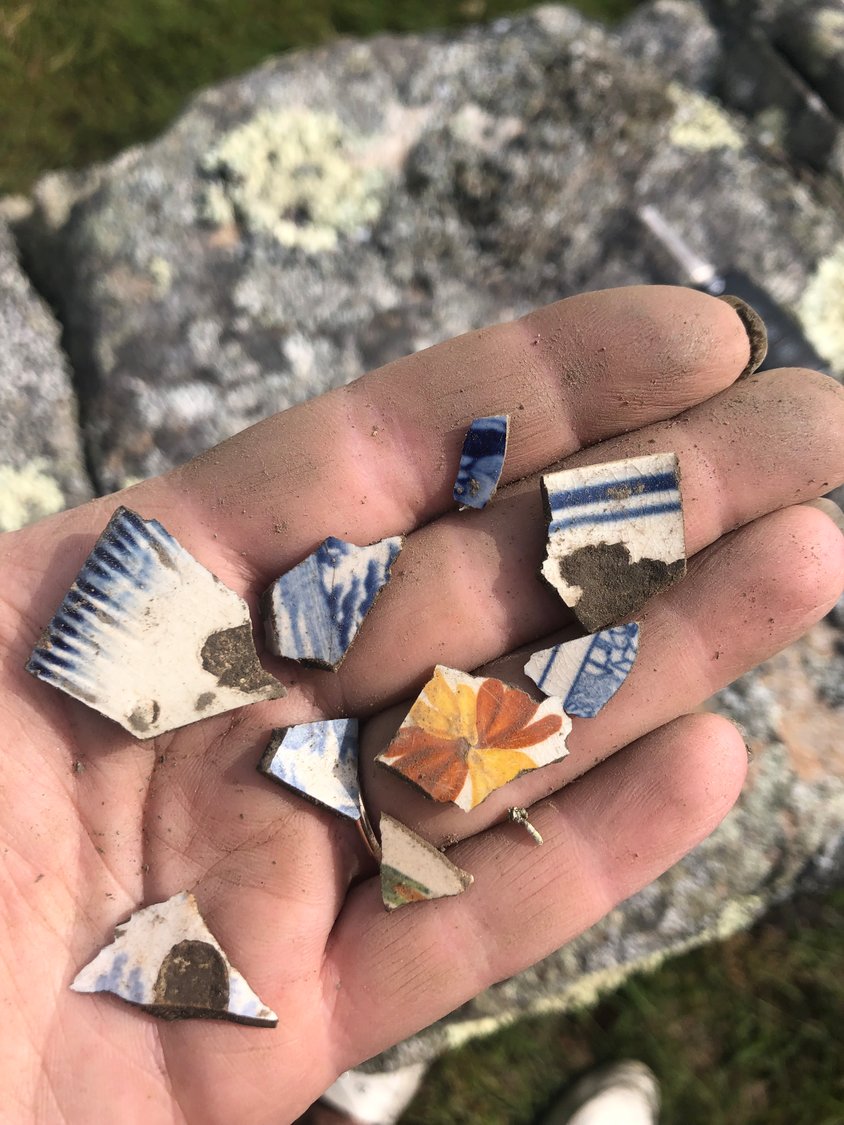 Thousands of artifacts including these ceramic sherds, have been found.