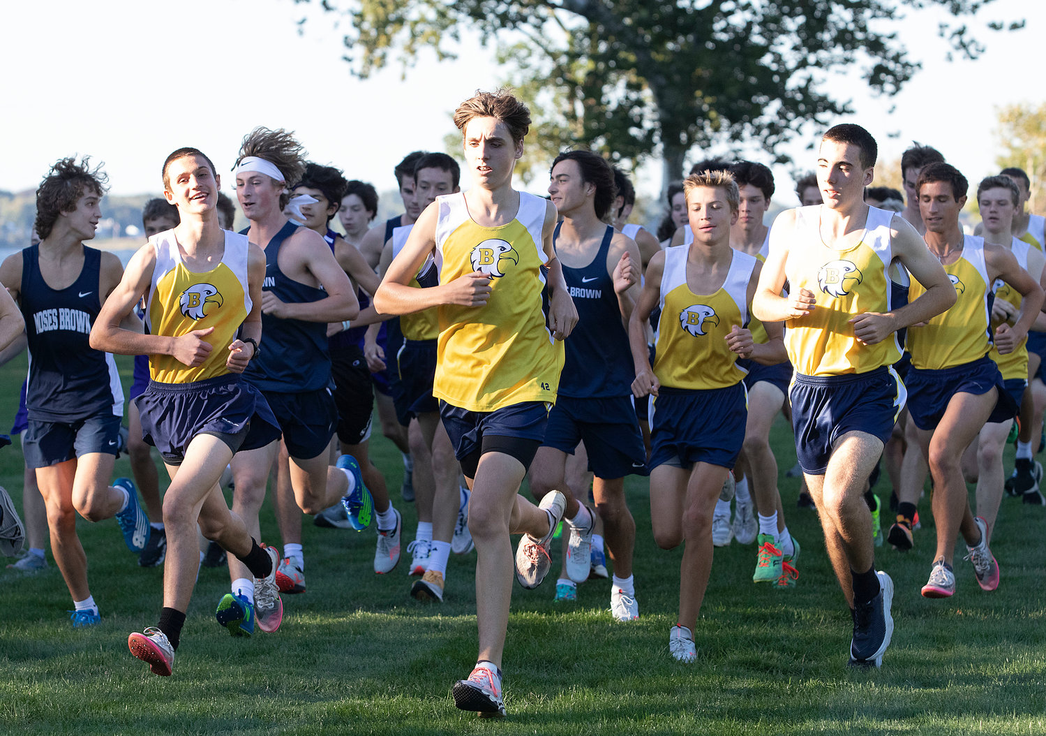 Elliot Lefort, Myles Napolitano, Finn Myatt, and Connor Curran (from left to right) at the start of the race.