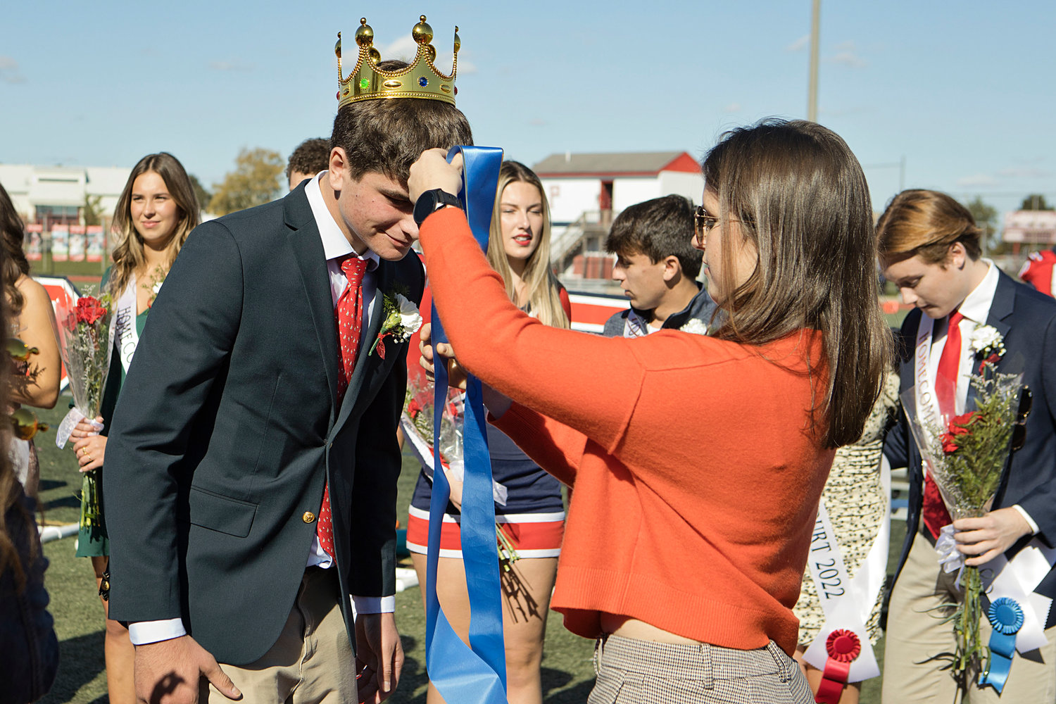 Luke Carlin is crowned as one of two Homecoming kings.
