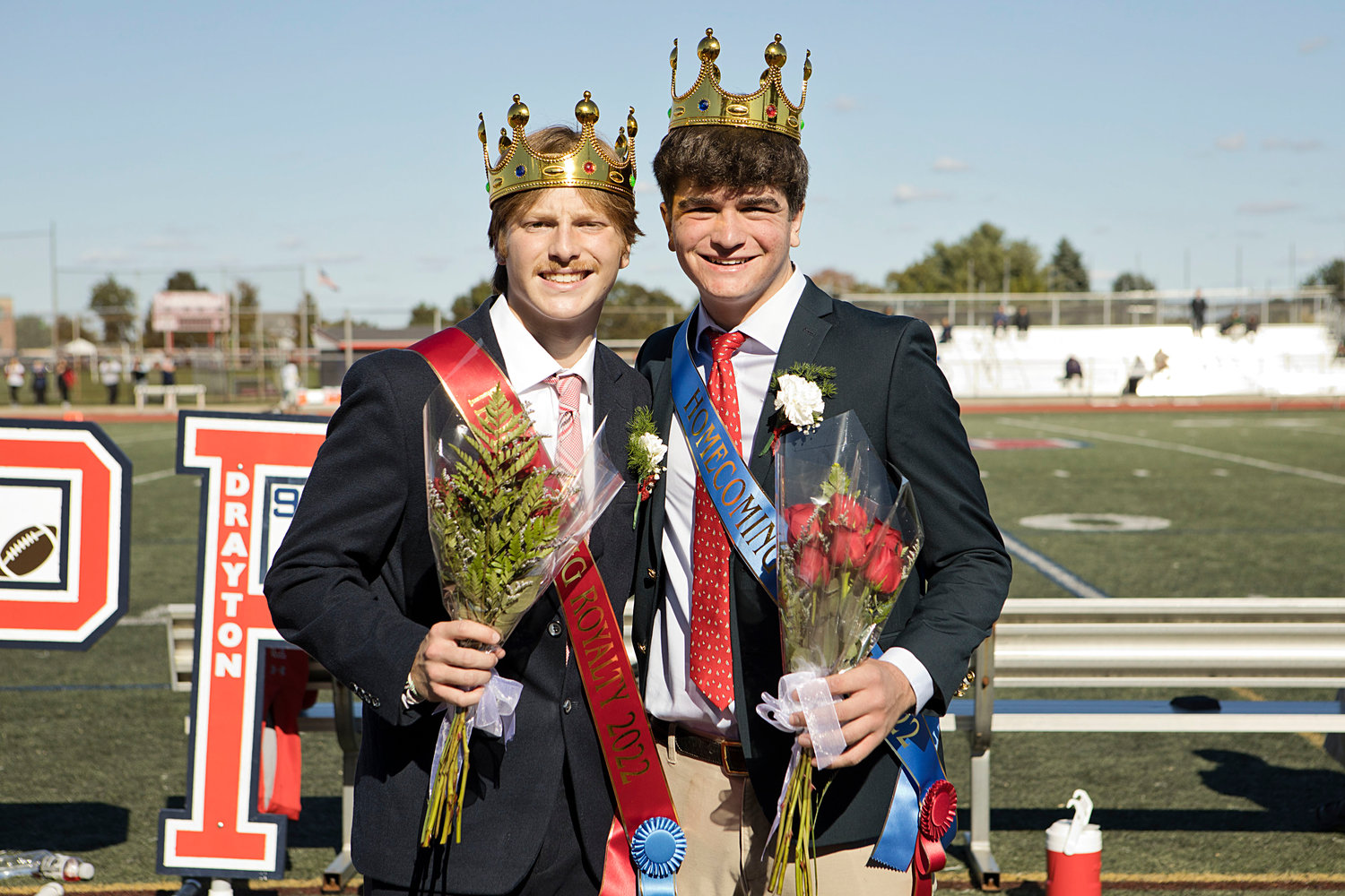 Nick Waycuilis and Luke Carlin pose for a photo after being crowned Portsmouth High’s 2022 Homecoming kings.