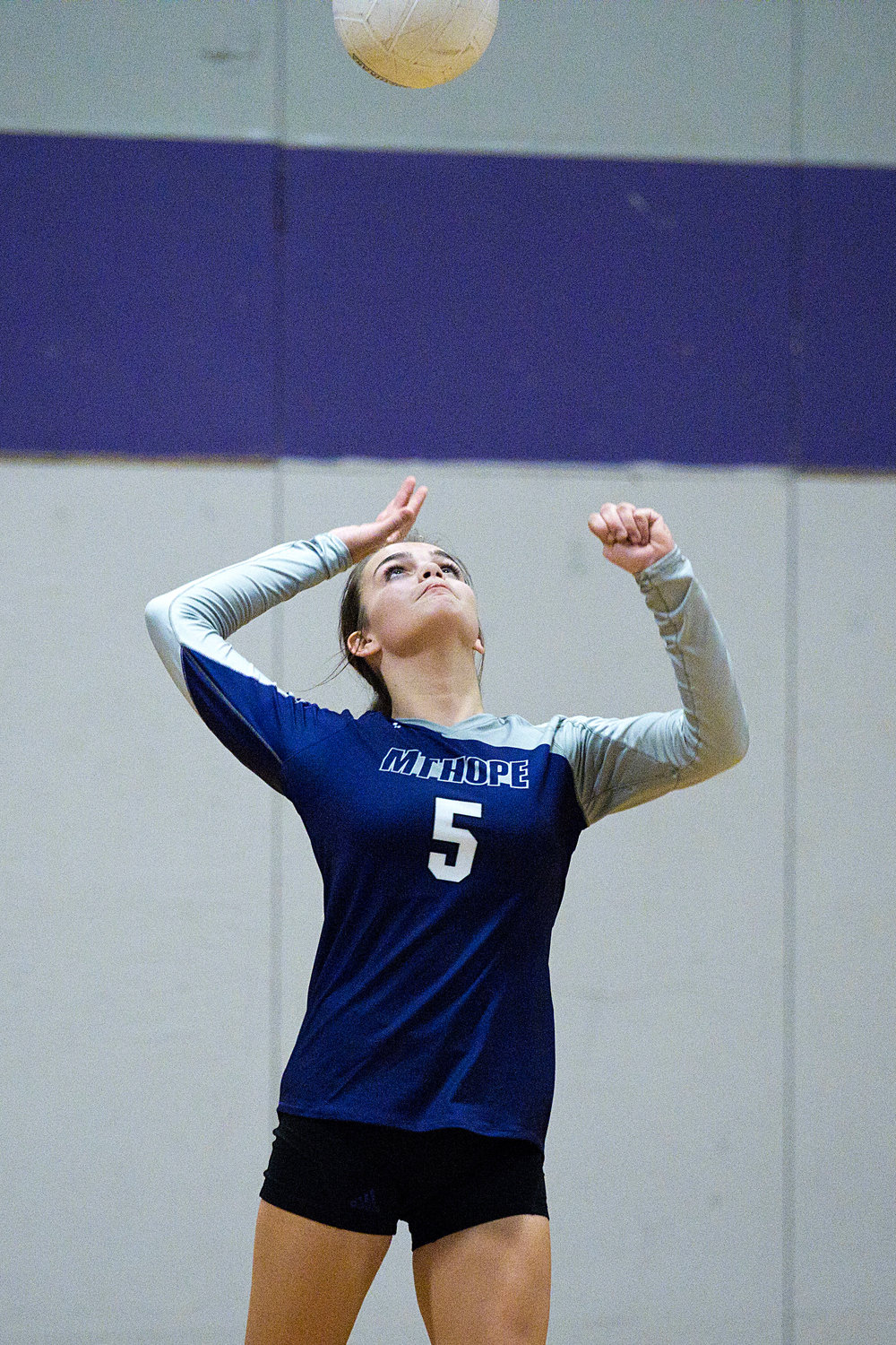 Sarah Wilcox serves the ball to Lincoln while competing in the DII Preliminary game, Tuesday.