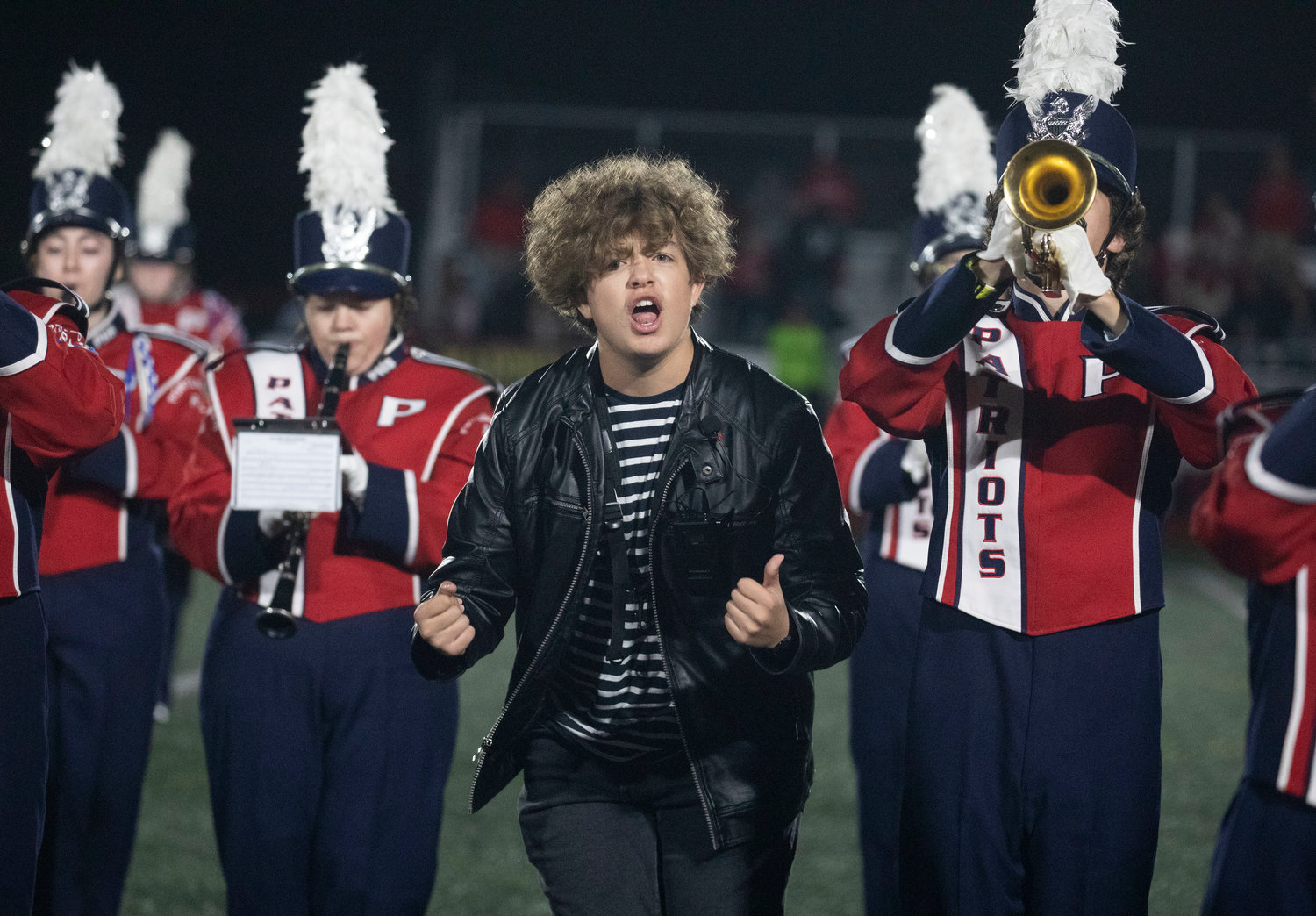 Elvis was in the house during the Portsmouth football game halftime show. Dillon Fesmeier played the singer/actor as the band played his hits.