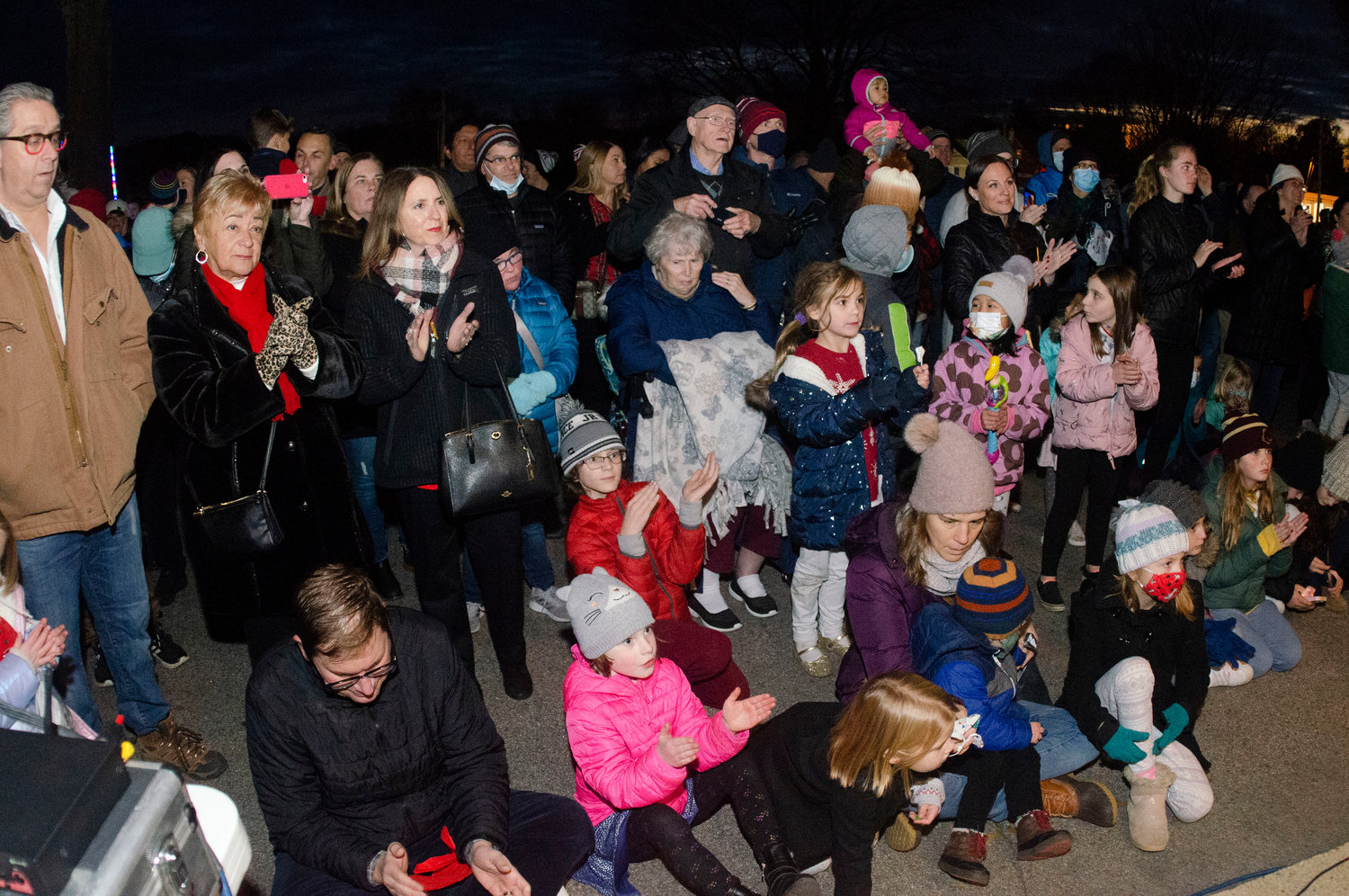 A large crowd attended last year’s tree lighting event at the Barrington Town Hall. This year’s festivities will include games, musical presentations and a special visit from Santa Claus.