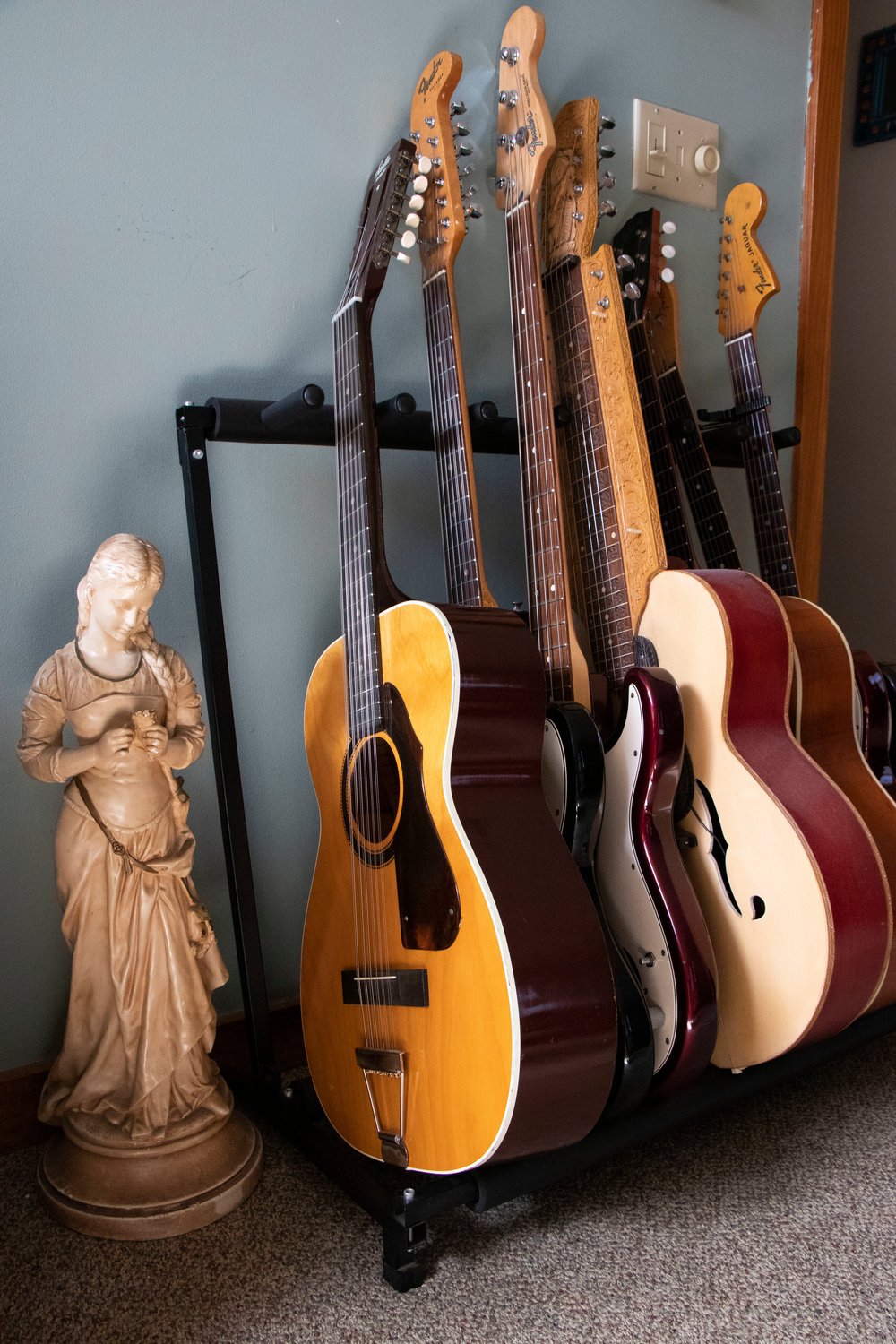 A sampling of some of the guitars Crosby has collected over the years.
