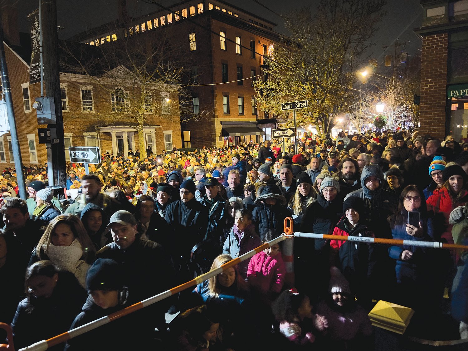A huge crowd swarms close to the main stage as Bristol gets ready to light up its holiday season during the annual Grand Illumination on Sunday night.