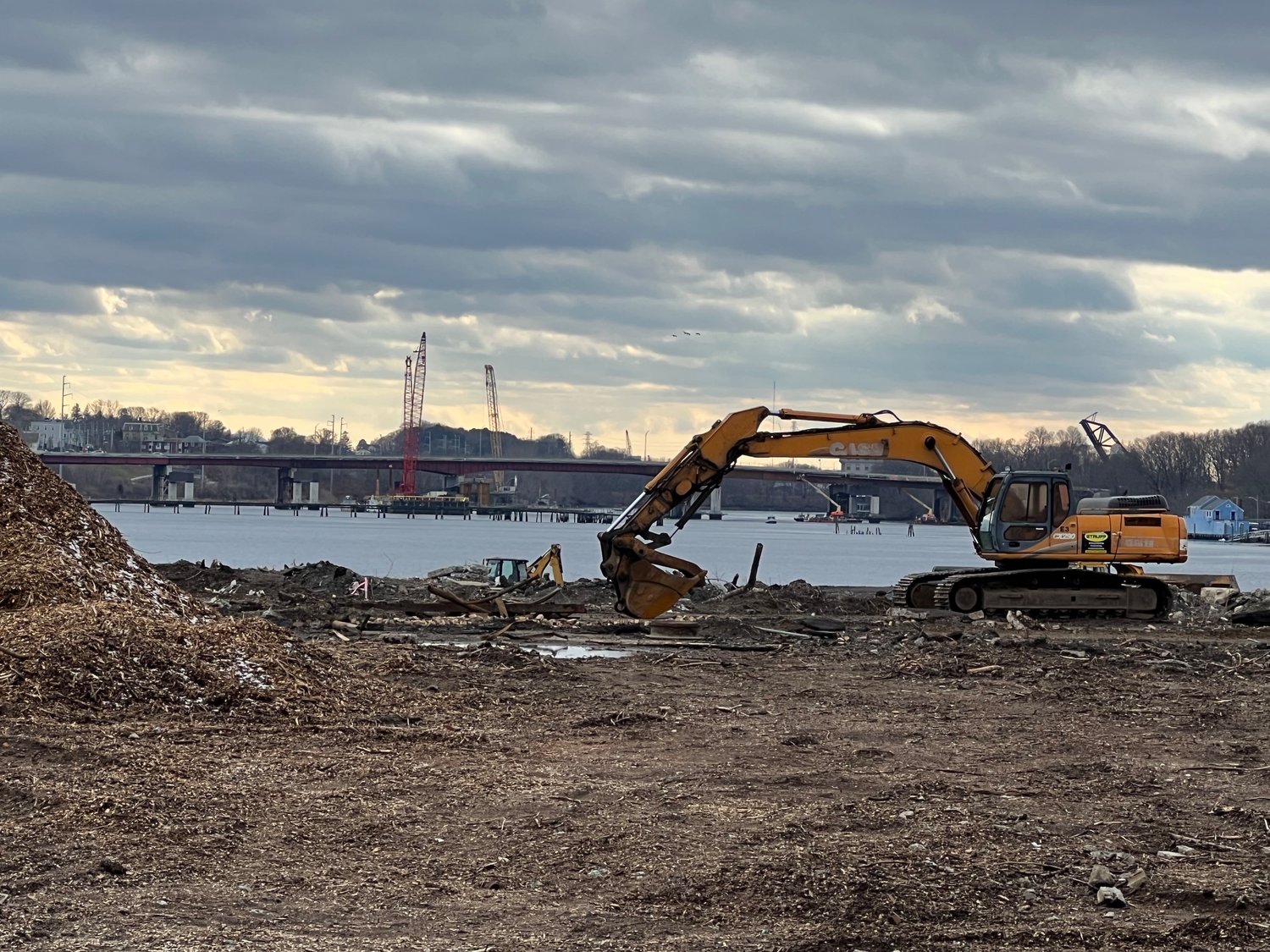 A look at the "coastal" portion of the "East Point" development  in Rumford south towards the Henderson Bridge.