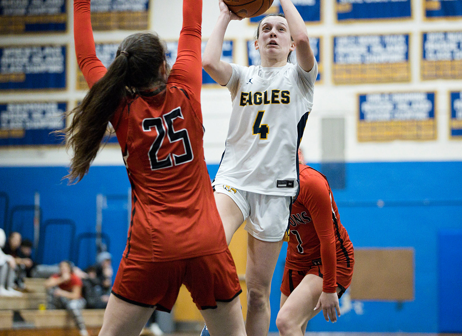 Maddie Gill goes in for a layup during the second half of Tuesday's game against Cranston West.