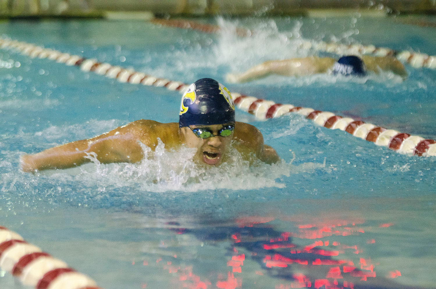 Lucas Jauregui swims the 100 butterfly for Barrington.