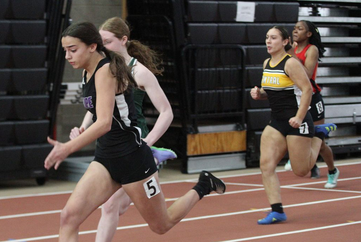 Freshman Thea Jackson placed first in the 55 meter run. Jackson scored 30 points for the Huskies and also placed second in the long jump, second in the 4x200 meter relay and fifth in the 55 meter hurdles.