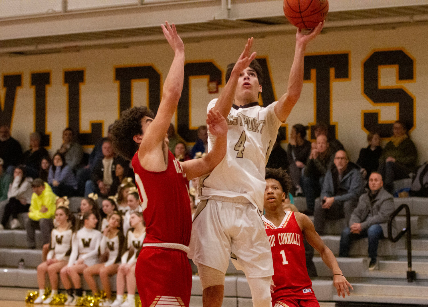Owen Boudria scored 16 of his game high 25 points in the second half. The sinewy sophomore drained three 3-pointers and consistently found ways to drive to the hoop.