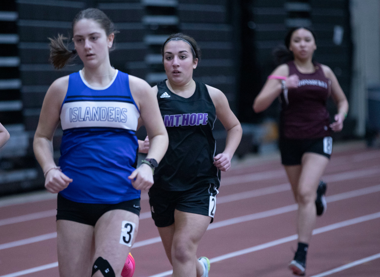 Chloe Carreiro competes in the 600-meter run. Carreiro said that she started running in seventh grade.