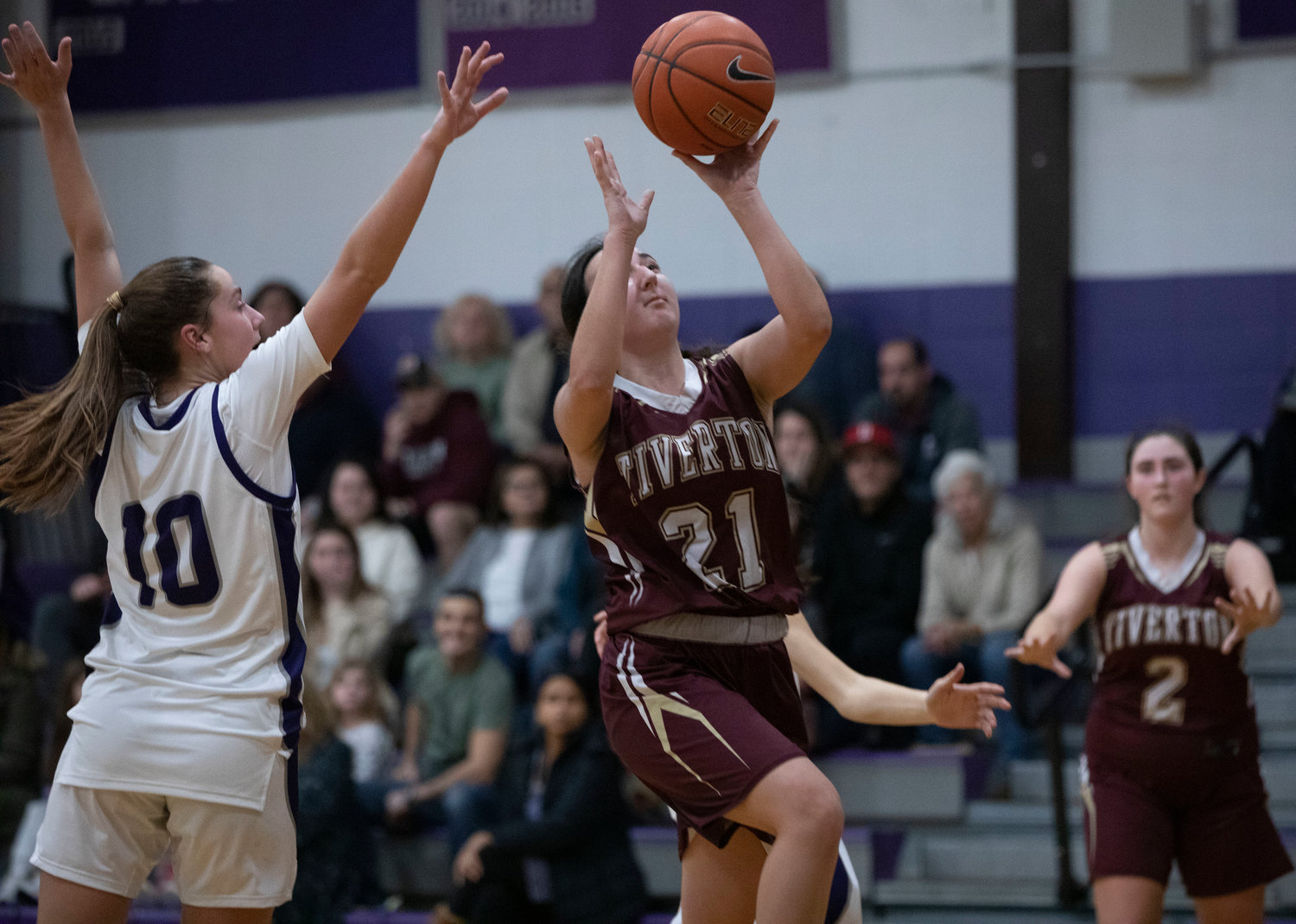 Sam Bettencourt drives in for a layup. The senior point guard scored 26 points as the Tigers beat Mt. Hope 42-29 in a Division II preliminary playoff game on Thursday.