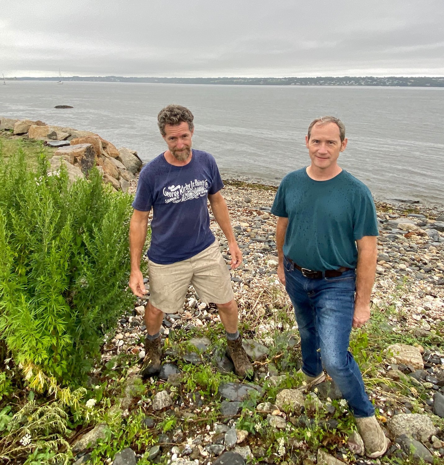 Patrick (left) and John Bowen of Little Compton first applied for an aquaculture lease at Tiverton's Seapowet Avenue three years ago.