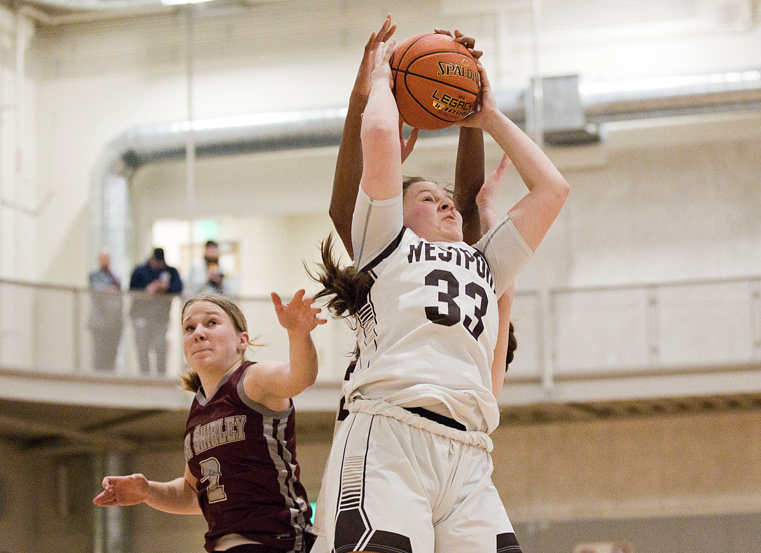Sarah Perry pulls down a rebound.