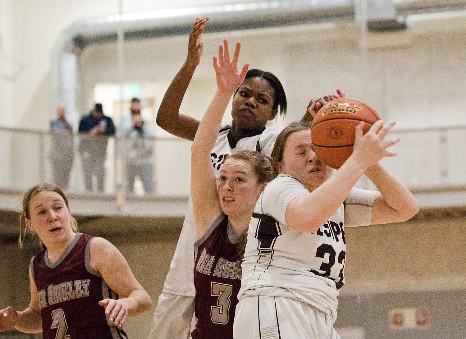 Sarah Perry pulls down a rebound.