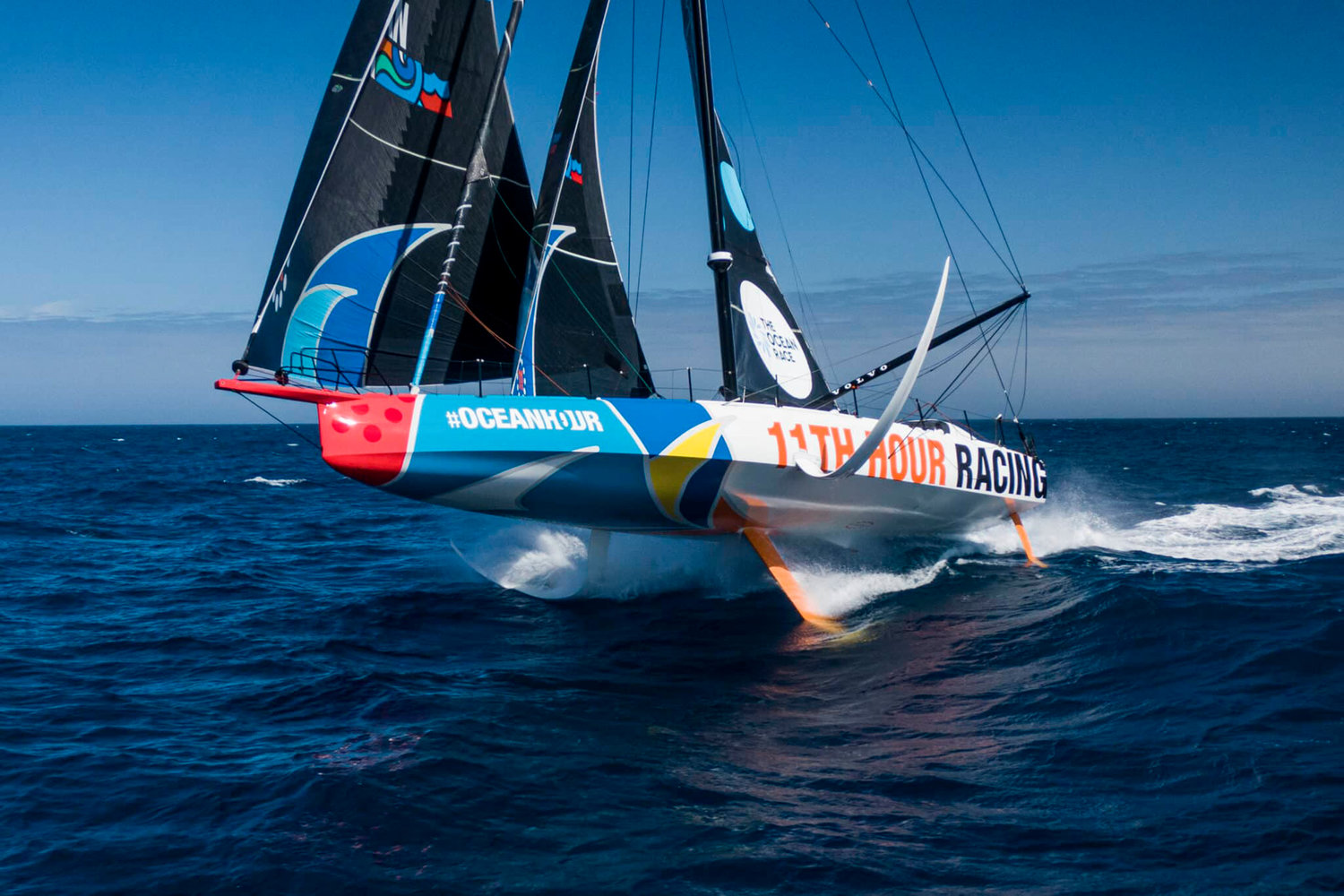 The Ocean Race 2022-23 - 04 March 2023, Leg 3 onboard 11th Hour Racing Team. Malama enjoying nice conditions with flat water and a building breeze at 45-degrees south.