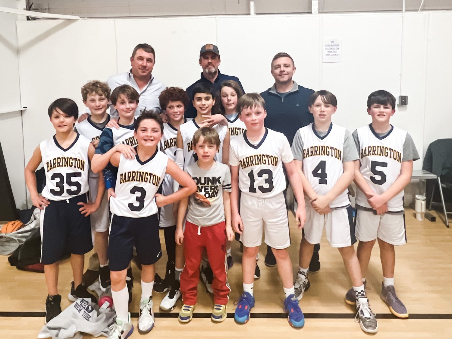 Members of the Barrington fifth grade boys Gold team reached the finals, losing to a team from Everett, Mass.