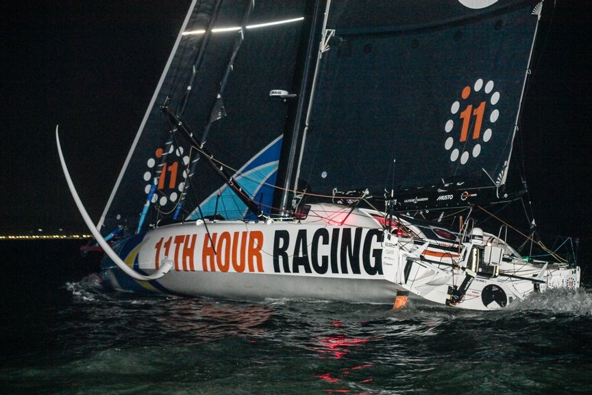 The Ocean Race 2022-23 - 5 April 2023. 11th Hour Racing Team finish Leg 3 at 08:20:23 UTC, 37 days, 20 hours, 10 minutes, 23 seconds, 14,840 nautical miles.