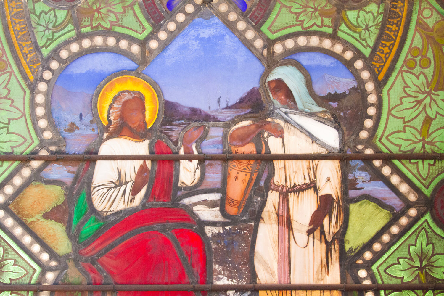 New England stained-glass window shows Jesus Christ with dark skin