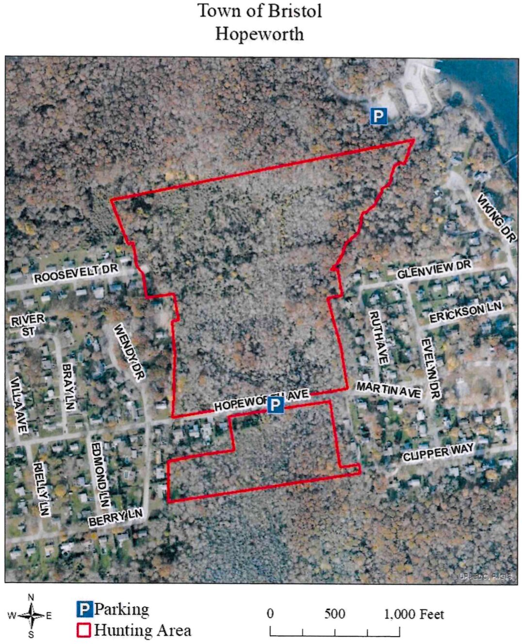 Parking and access to the hunting area of Hopeworth will be available from the Annawamscutt Boat Ramp or Hopeworth Avenue.