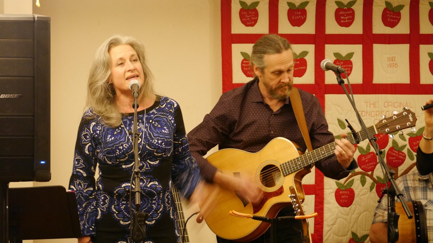 Diane and Chris Myers perform together in numerous musical acts, including their church choir, a Celtic band, a fife and drum corps, and as their own folk duo.