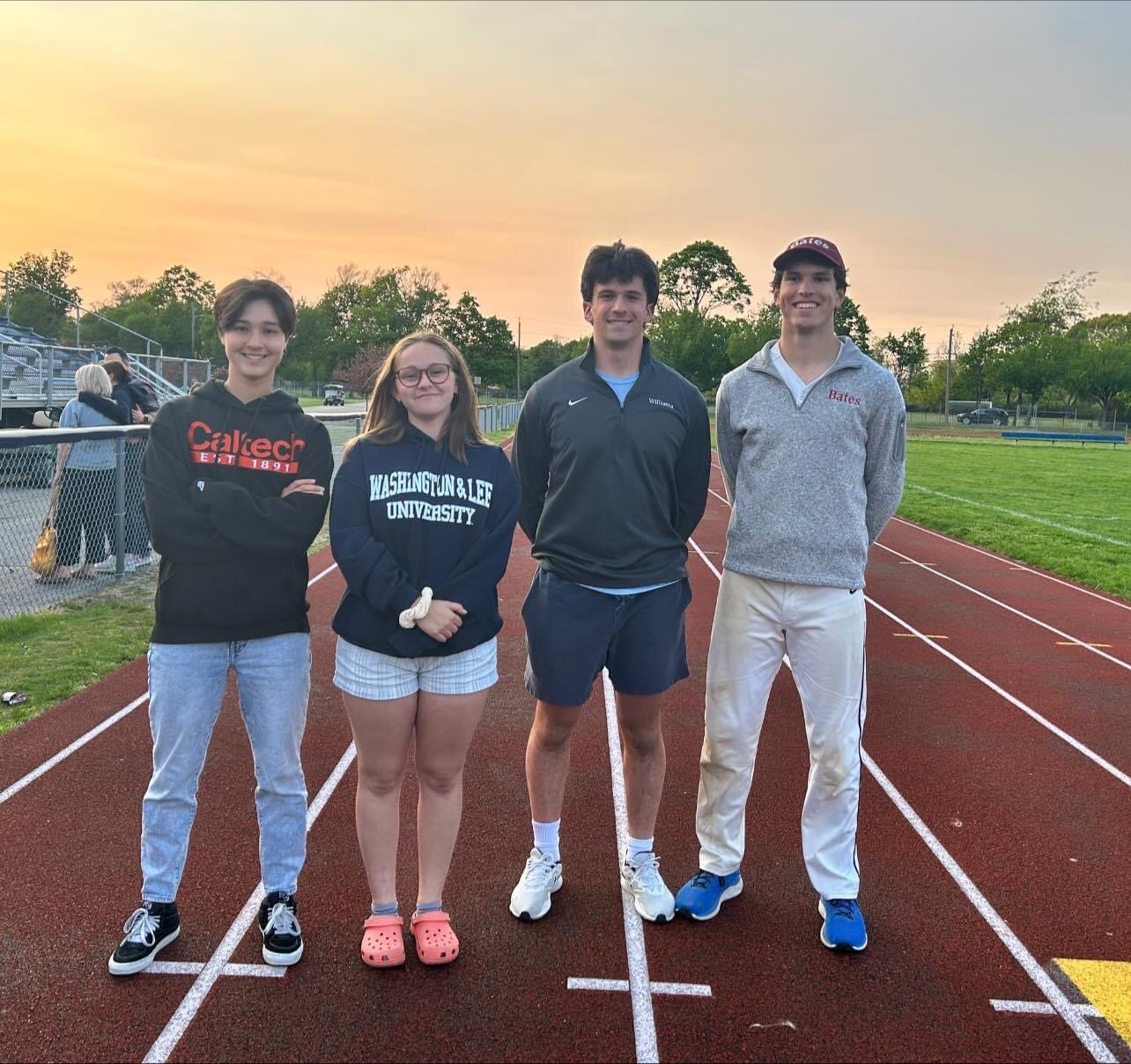 Barrington High School’s Marie Choi-Schattle, Emma Marvelli, Michael Fay and Eli Terrell (from left to right) will compete in track and field in college.