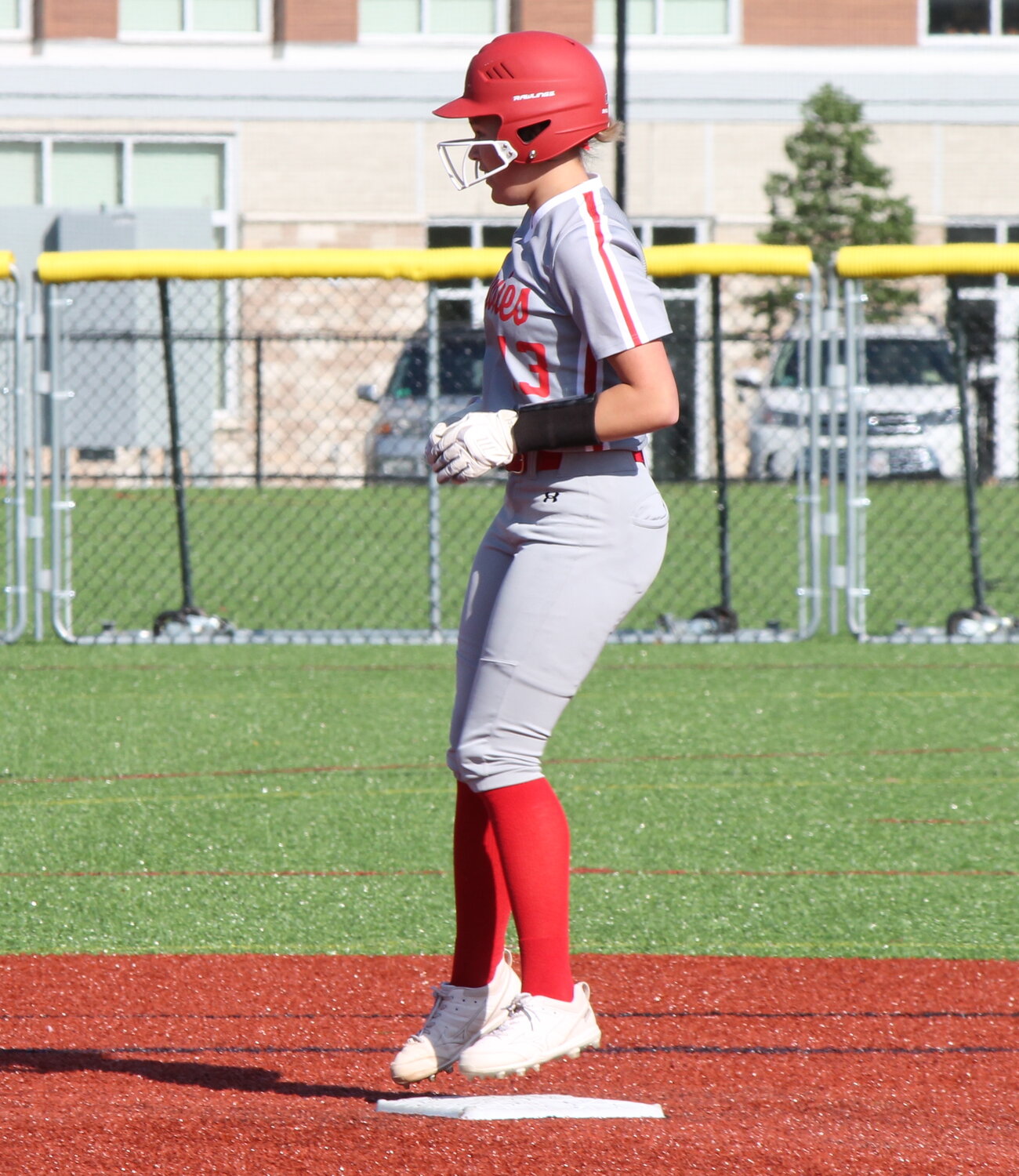 Keira Quadros stands at second after doubling for the Townies.