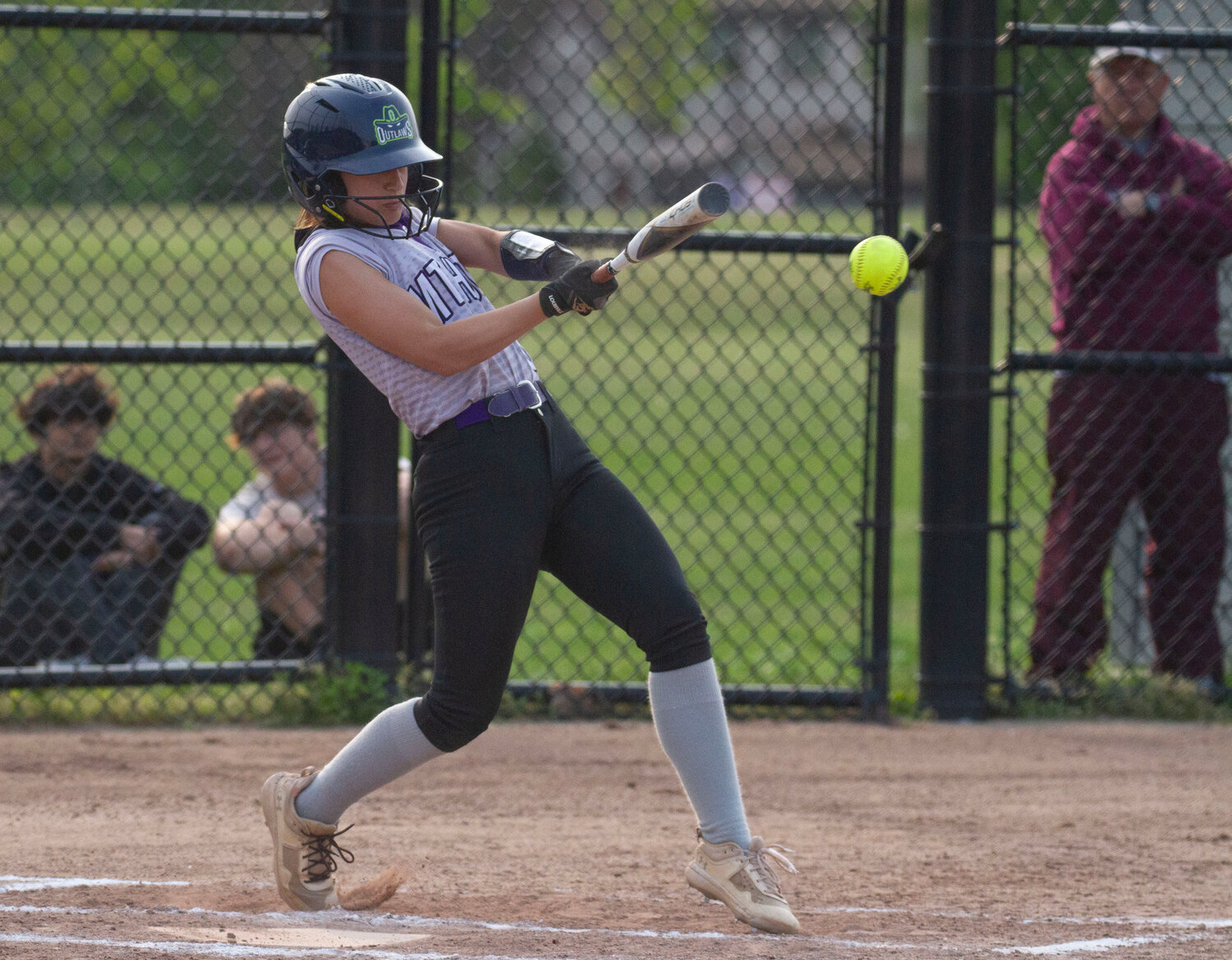 Julie Allen belts a double in the fourth inning.