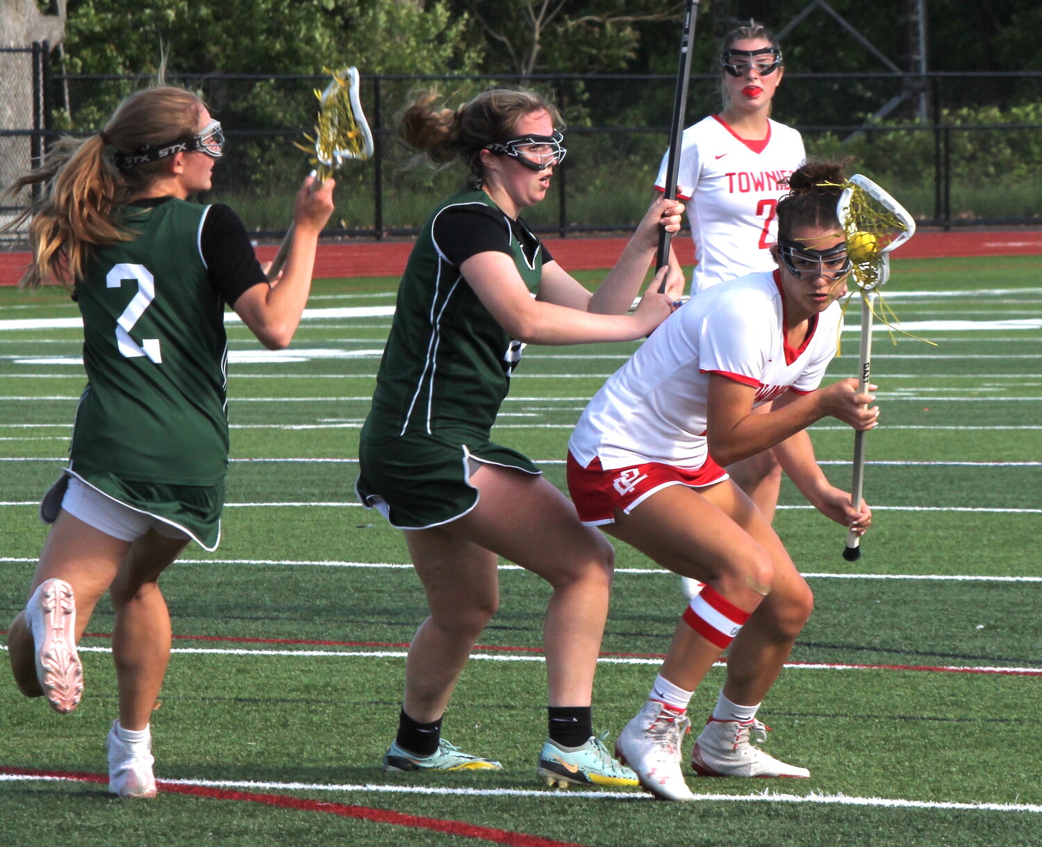 East Providence's Ryleigh Grant scored six times as the Townies defeated Cranston East 11-2 in the opening round of the 2023 Division III girls' lacrosse playoffs Thursday, May 25.