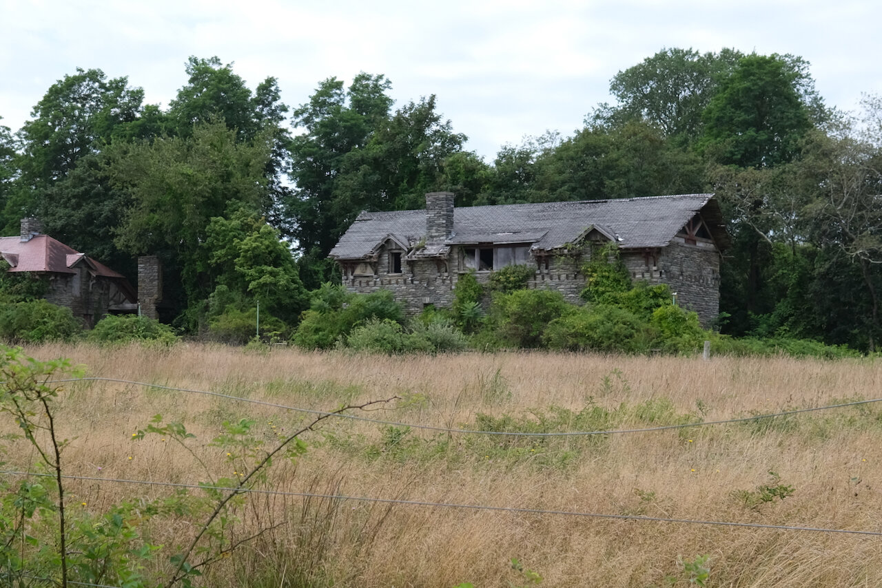 The abandoned Garland Mansion on the northern end of the island.