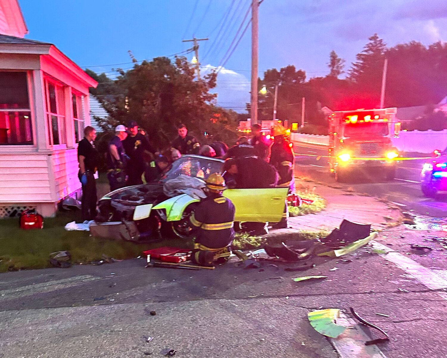 Scenes from the two-car crash Friday evening, Aug. 18, at Pawtucket Avenue/Catlin Avenue and Bowen Street.